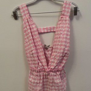 ASOS Plunging V Neck Seersucker Blouse